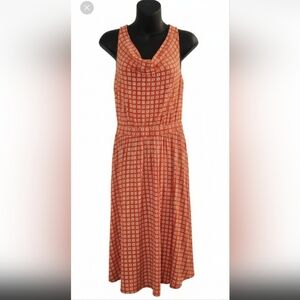 [Anthropologie] Maeve Brianne Cowl Neck Midi Dress Tangerine Orange Daisy XS